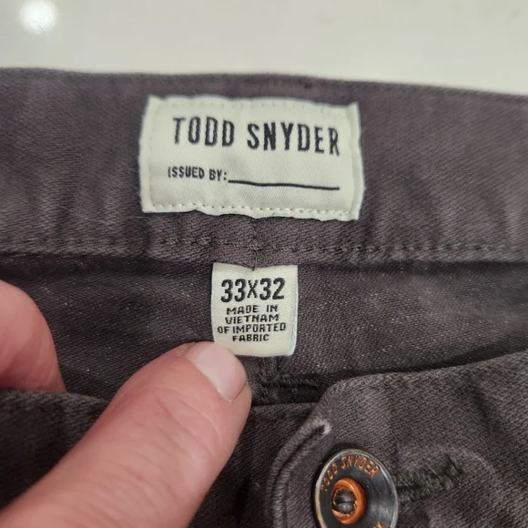 NWOT Todd Snyder Slim Garment Dyed 5 Pocket Twill Pants 33/32 Brown Stretch - Picture 6 of 13
